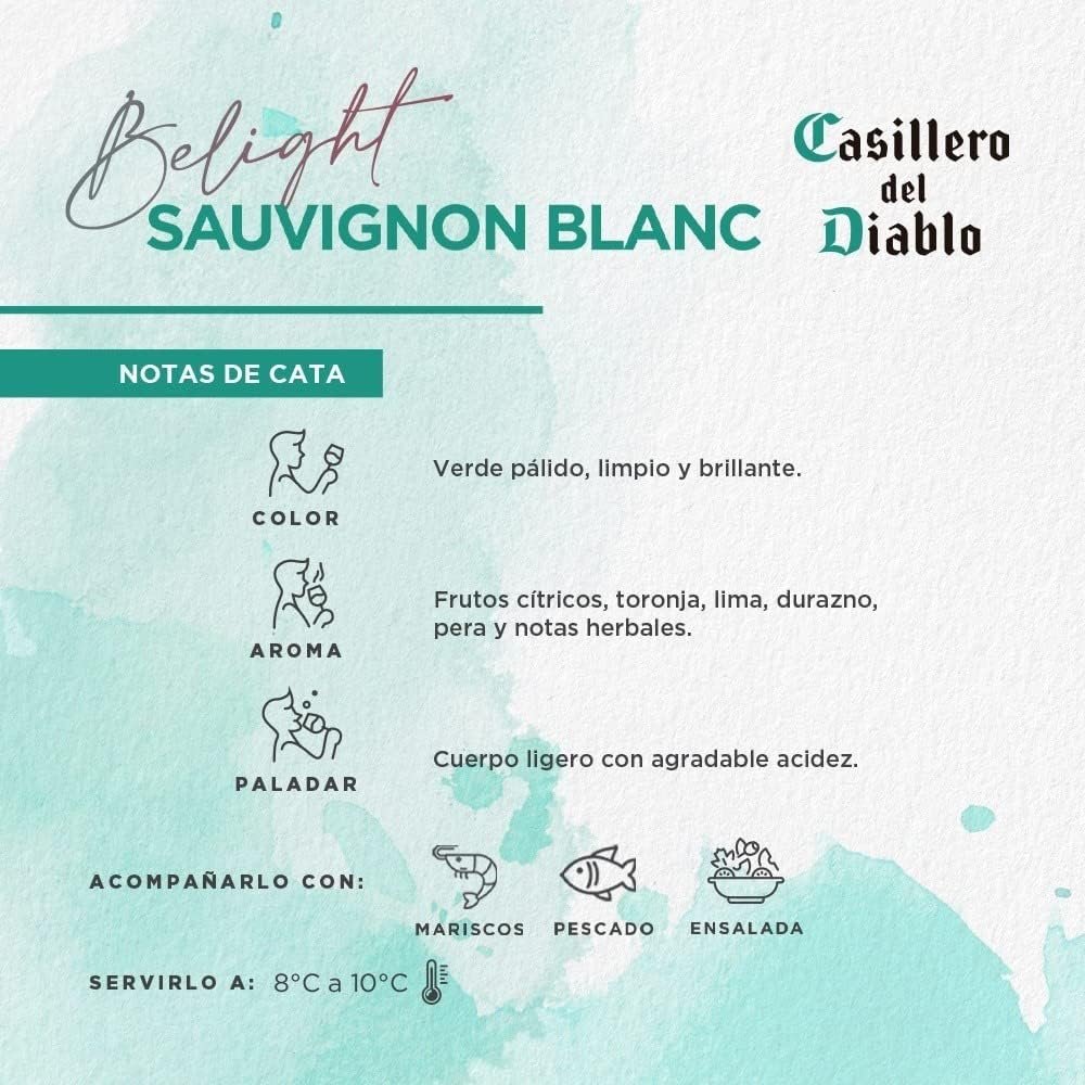 Concha y Toro Vinho Casillero del Diablo Belight Sauvignon Blanc 750ml - Imagem 5