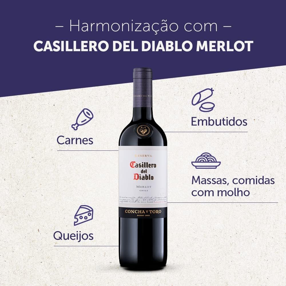 Concha y Toro Casillero Del Diablo Merlot 750ml - Imagem 3